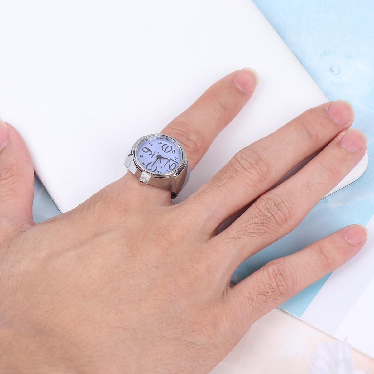 Luxury Time Watches Jewelry Gold - 2Pcs Finger Ring Watches Quartz Couple