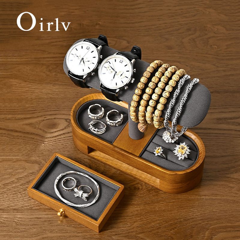 Jewelry Box With Watches - Oirlv Solid Wood Watch Organizer Shelf