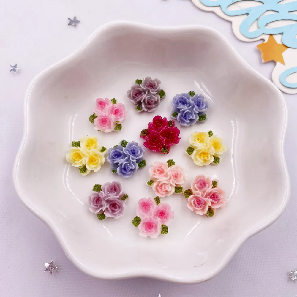 Paradise Jewelry & Watches Llc Photos - 50pcs Resin Mini Colorful Three Leaf