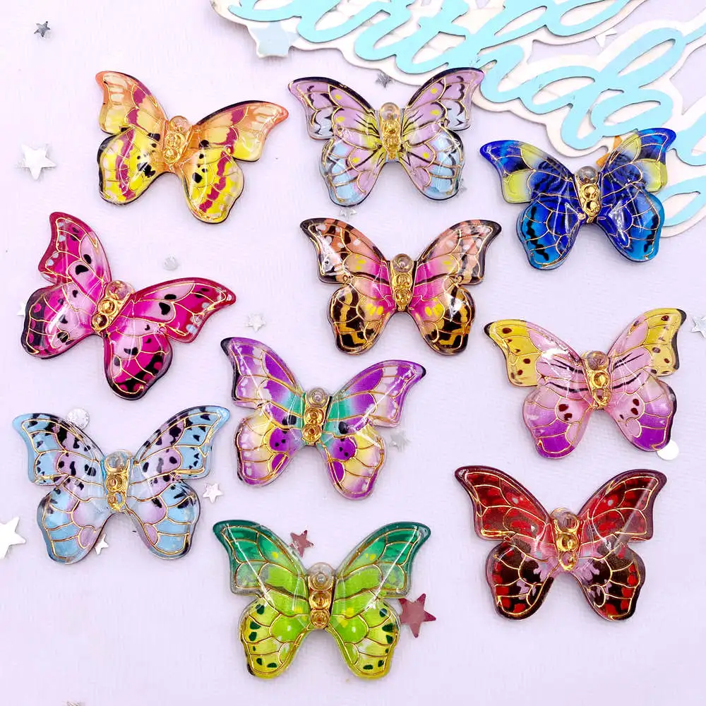Paradise Jewelry & Watches Llc Photos - 10pcs Colorful Beautiful Butterfly Figurines Flatback