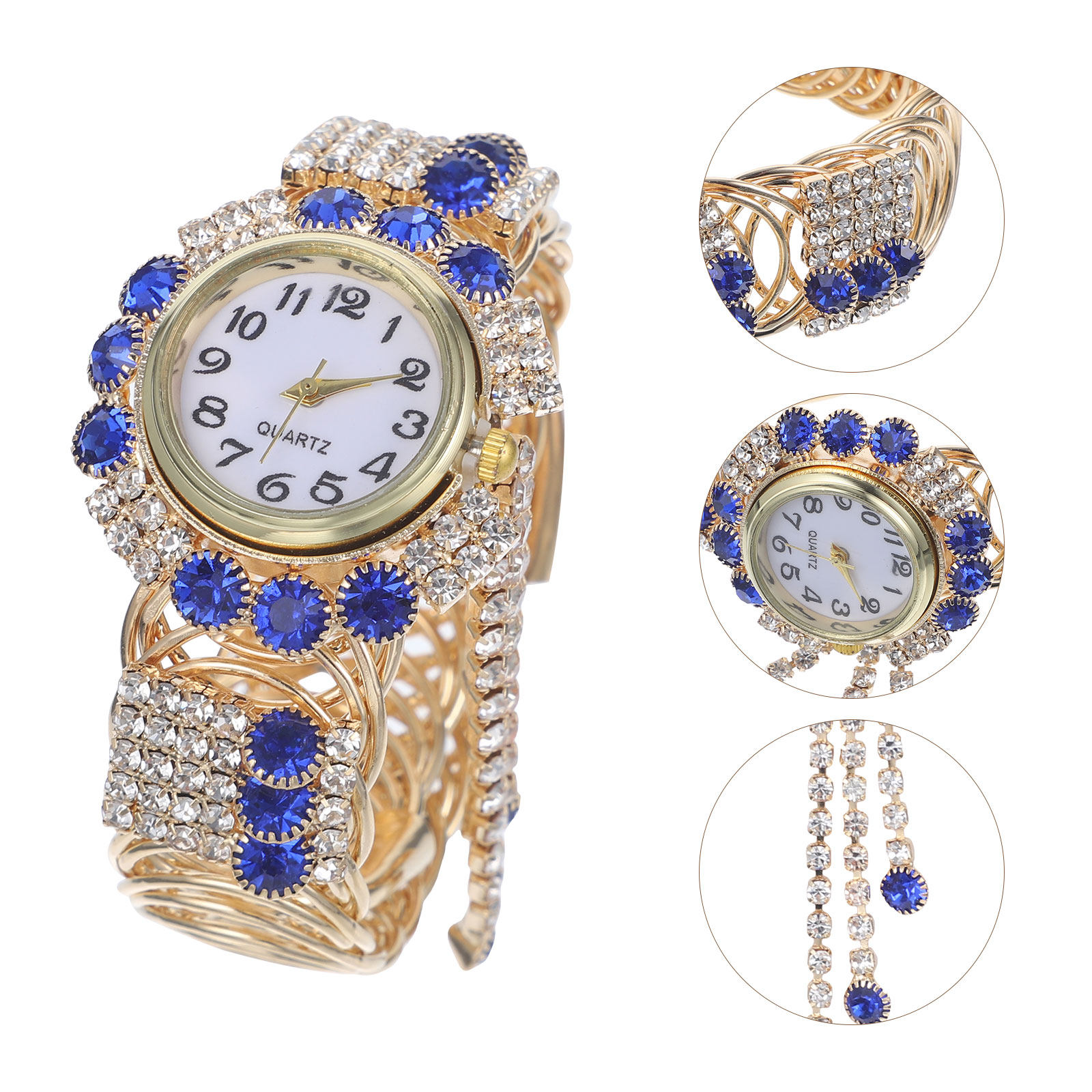 1Pcs Stone Quartz Women Watch  - огляд і ціна Luxury Time Watches Jewelry Gold