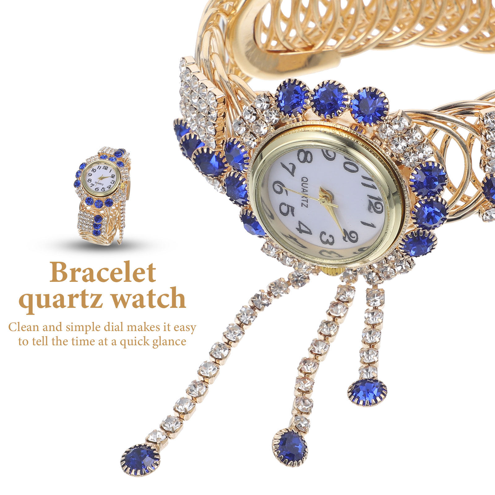 1Pcs Stone Quartz Women Watch  - огляд і ціна Luxury Time Watches Jewelry Gold