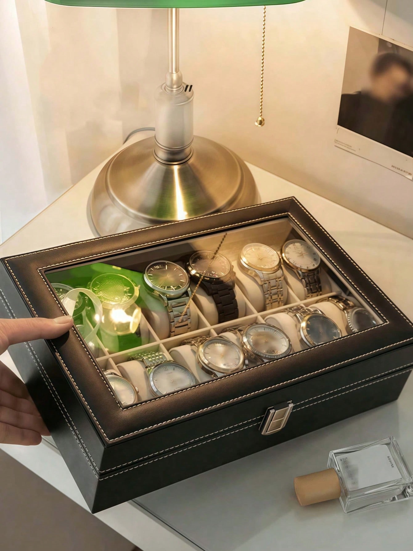Leather Watch Box with Lock, L - огляд і ціна Jewelry Box With Watches