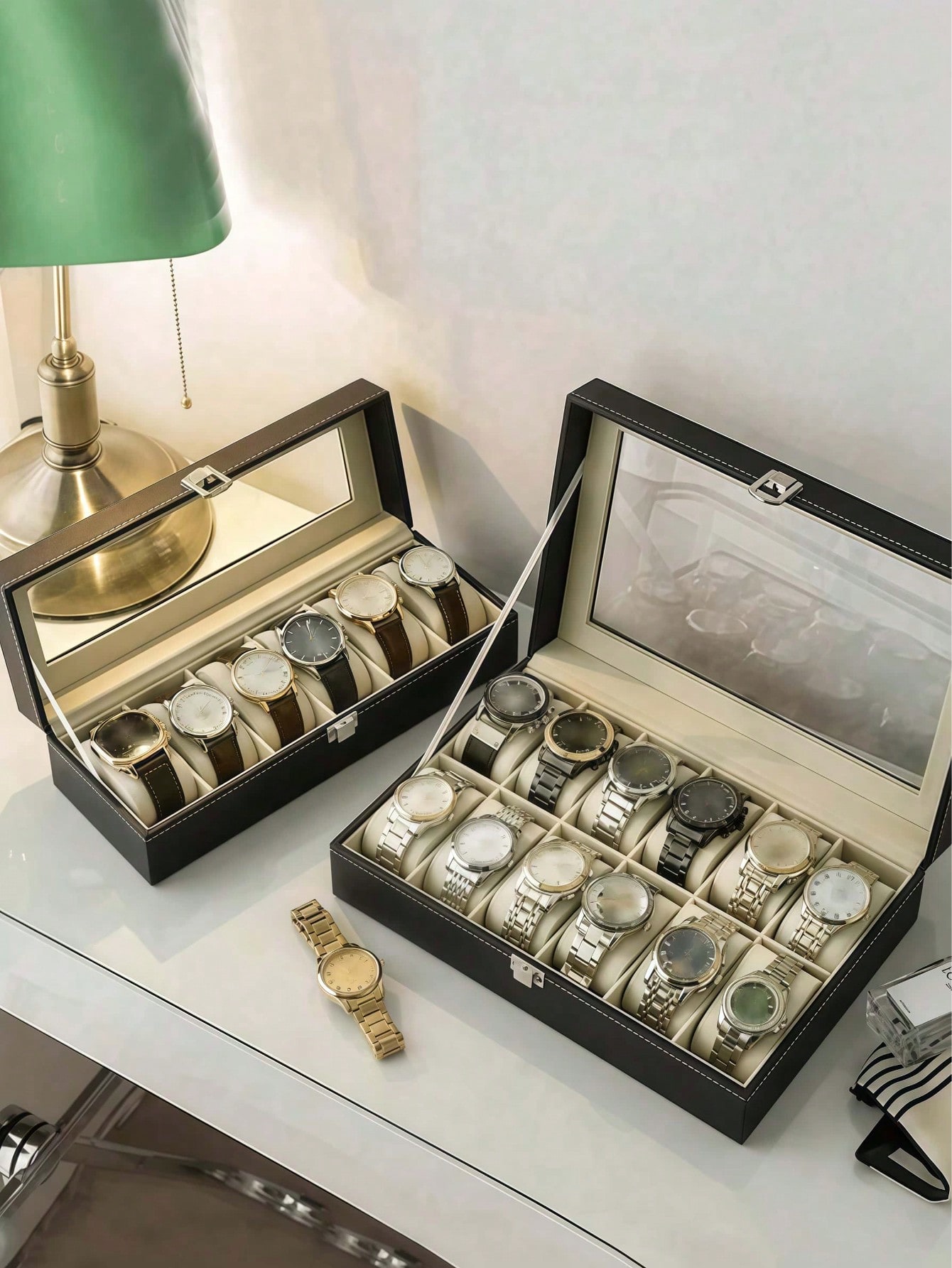 Leather Watch Box with Lock, L - огляд і ціна Jewelry Box With Watches