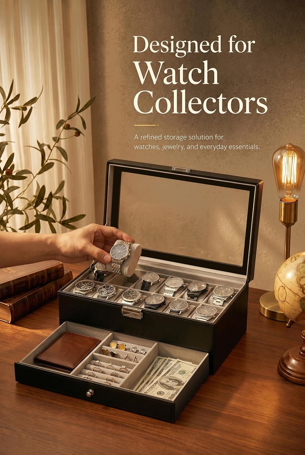 Watch Box Organizer for Men Gi - огляд і ціна Jewelry Box With Watches