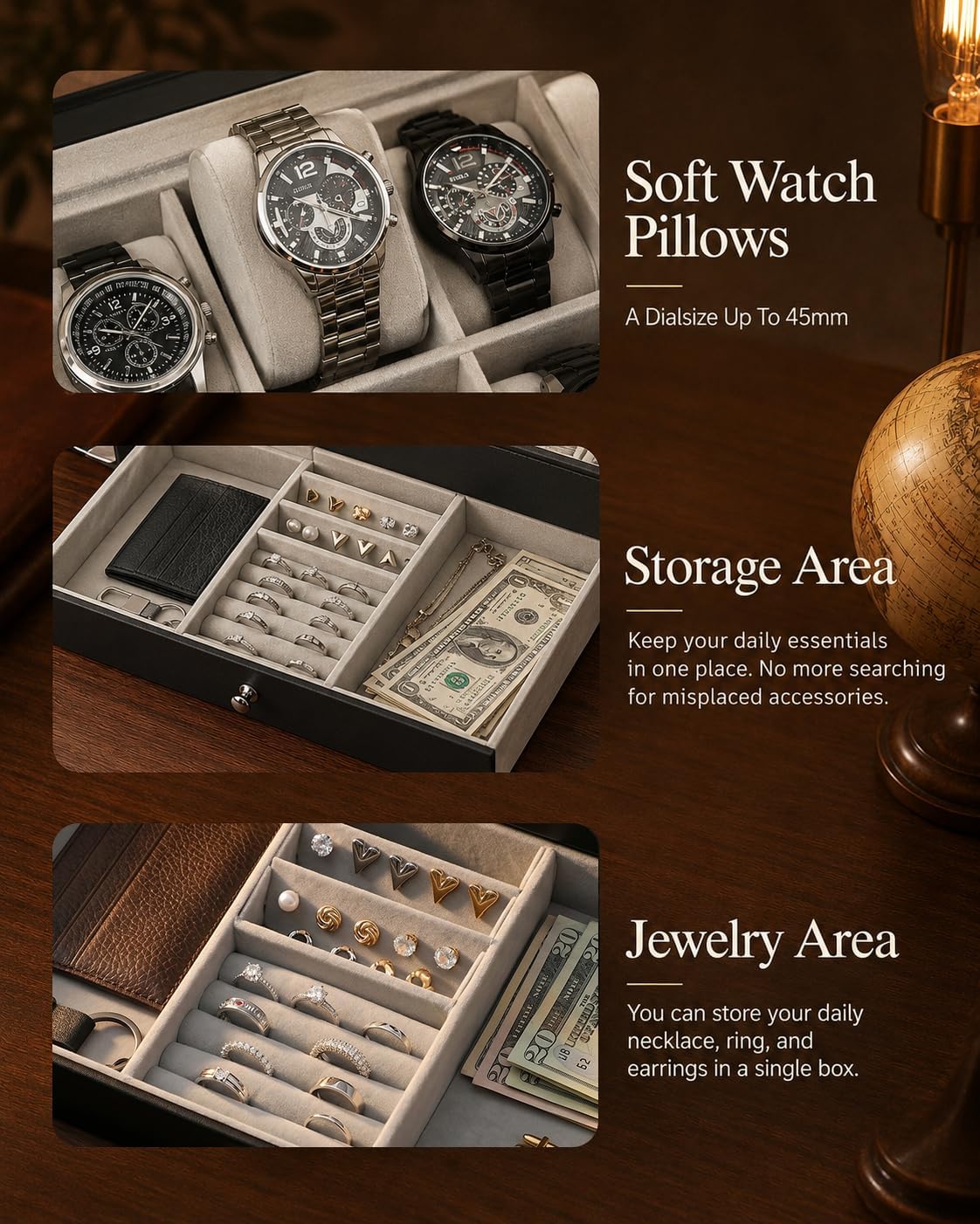 Watch Box Organizer for Men Gi - огляд і ціна Jewelry Box With Watches
